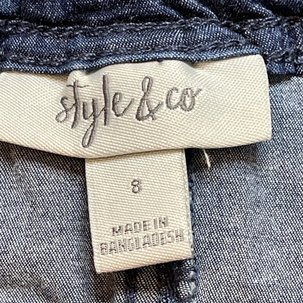STYLE & CO. Women's Casual Blue Jean Cargo Shorts SIZE 8 PARTIAL ELASTIC WAIST - Picture 5 of 7